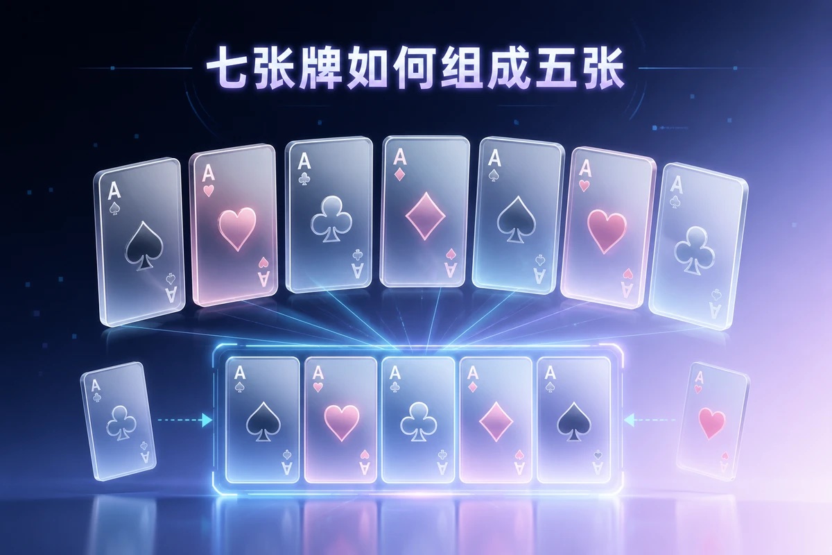 德州扑克七张牌中取最强五张的组合演示